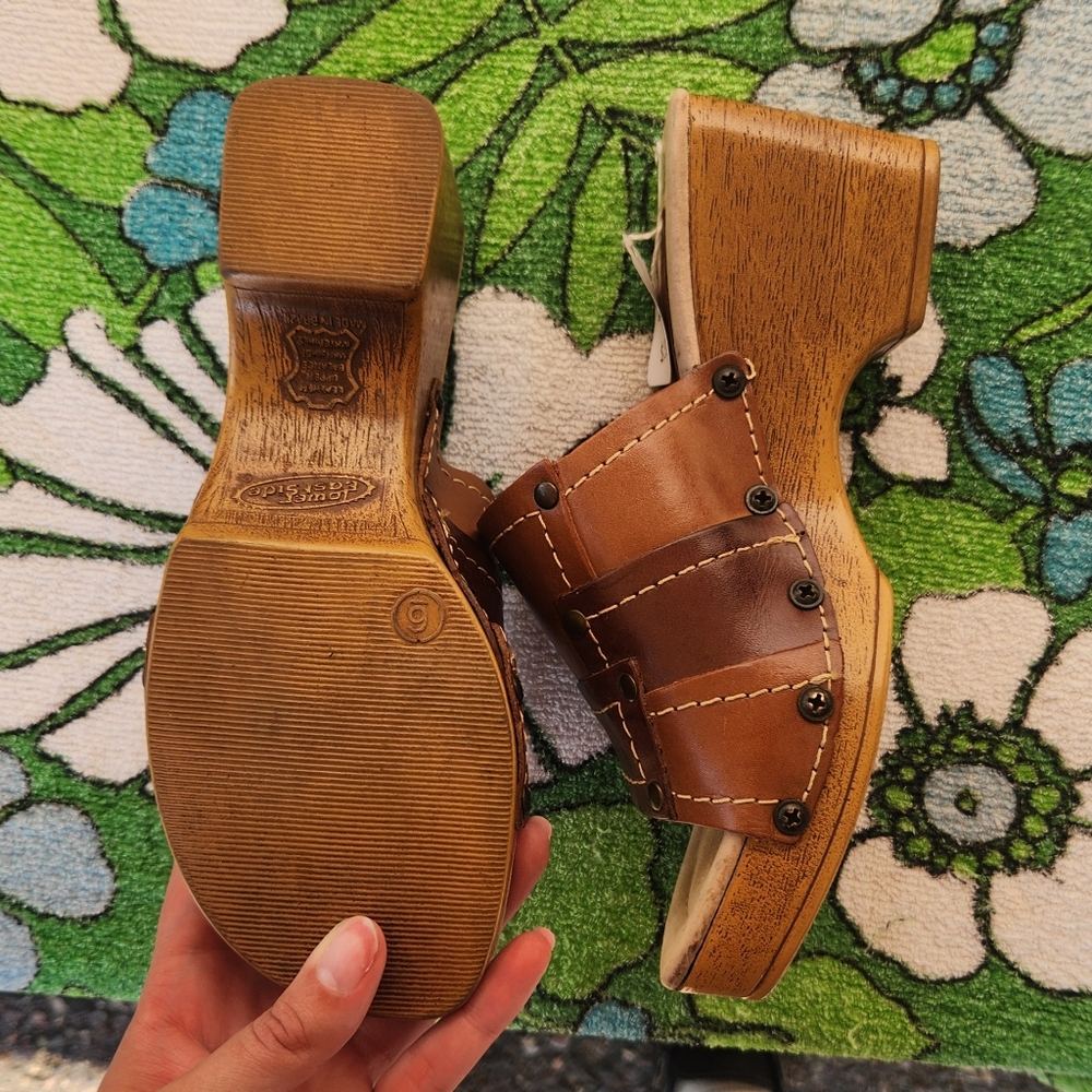 Vintage y2k platform wooden sandals